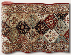 Couristan Roll Runners 5607/1503A Multi Panel Kerman Red